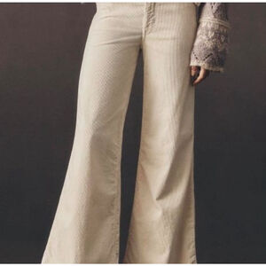 Women's Boho Denim Forum The Farrah Hi-Rise Wide Jeans in White Wash, Size 34x30